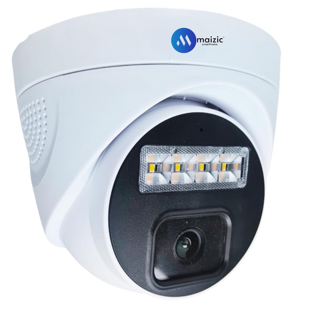 Maizic Smarthome 5MP Outdoor Dome CCTV Camera Wired Ethernet IP Security Camera with Night Vision Starlight, Built-in Audio, ONVIF NVR