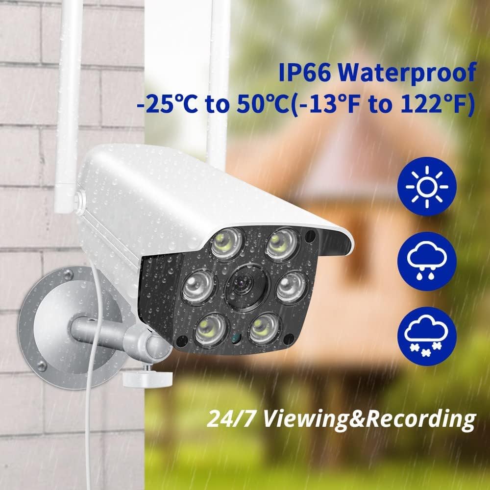 Outdoor 4G Sim Camera with 1080P Wide Angle View Night Vision Motion D ...