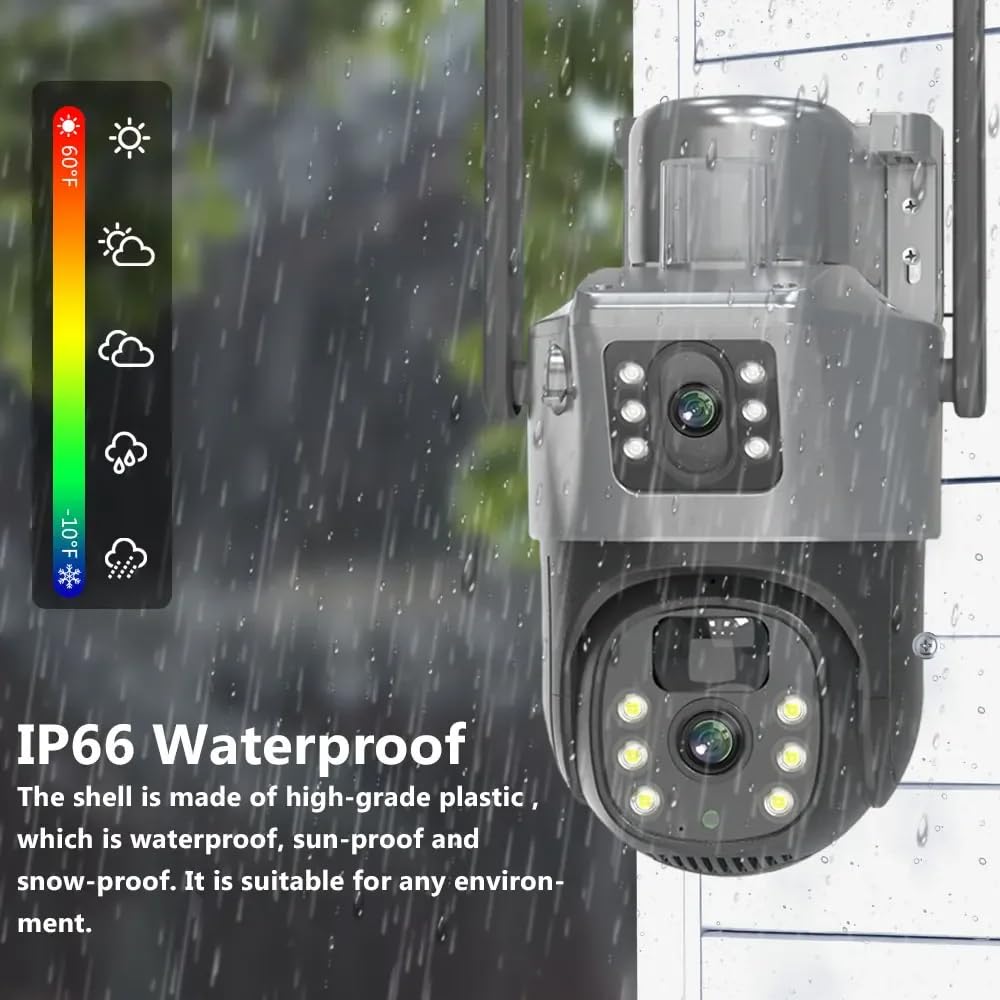 Maizic Smarthome Supercam 4K 12MP Outdoor Solar Dual Lens/Dual Screen 4G  Wireless CCTV Camera, Solar Powered IP66 Waterproof, Two Way Audio, Color 