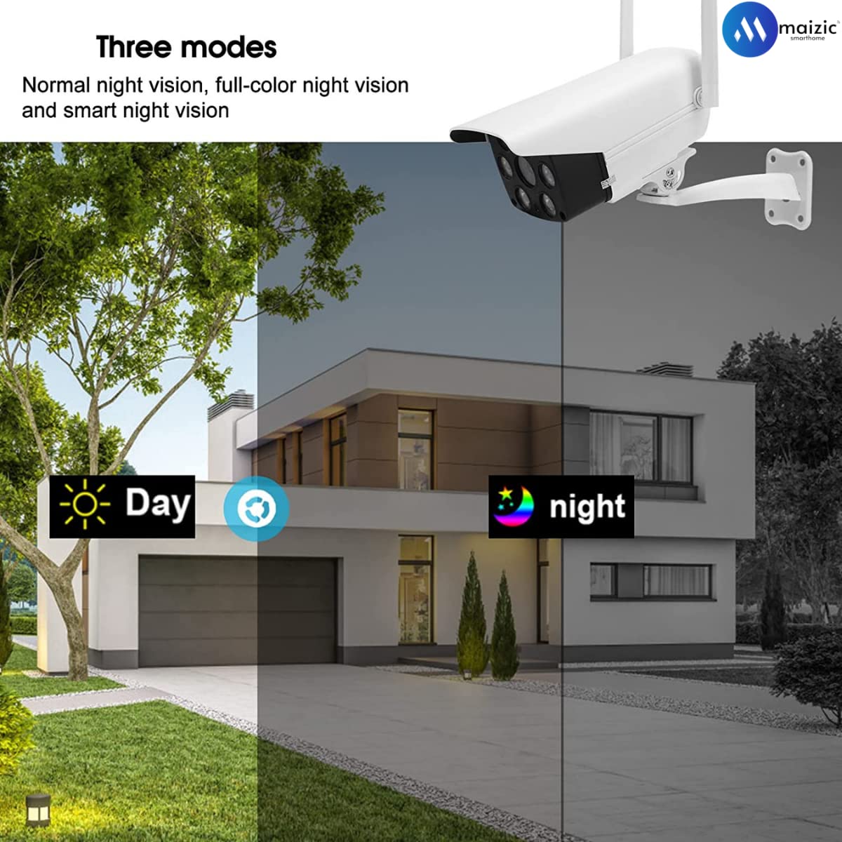 Maizic Smarthome 4G/5G Sim Security Camera Live View Night Vision Motion Detection Way Intercommunication