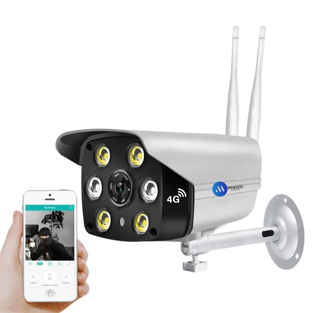 4G Security Sim Camera  With Live View Night Vision Motion Detection  weatherproof 2 Way Intercomm Security  Sim Camera
