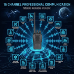 Maizic Smarthome Portable Walkie Talkie Set | 5 KM Long Range Two-Way Radio | 16 Channel 27MHz CB Radio | Rechargeable Handheld Communication Device for Security, Hiking & Travel (Black, Pack of 2)