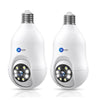 Maizic Smarthome Orbit 360° Dual Pack | 3MP Wi-Fi Bulb CCTV Camera with Motion Tracking, Color Night Vision, Two-Way Audio | Compatible with B22 & E27 Holders (Pack of 2)