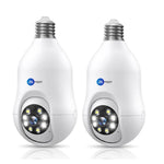 Maizic Smarthome Orbit 360° Dual Pack | 3MP Wi-Fi Bulb CCTV Camera with Motion Tracking, Color Night Vision, Two-Way Audio | Compatible with B22 & E27 Holders (Pack of 2)