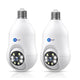Maizic Smarthome Orbit 360° Dual Pack | 3MP Wi-Fi Bulb CCTV Camera with Motion Tracking, Color Night Vision, Two-Way Audio | Compatible with B22 & E27 Holders (Pack of 2)