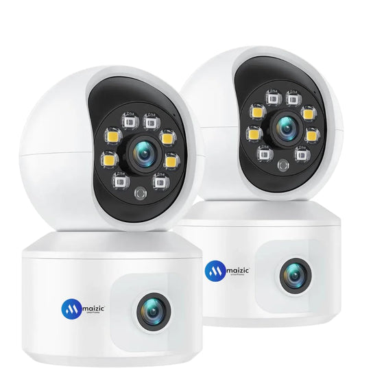 Maizic Smarthome 360° View CCTV Duo | Dual Lens 5+5MP Cameras with Smart Motion Tracking, Night Vision & 2-Way Talk – Total Home Protection!