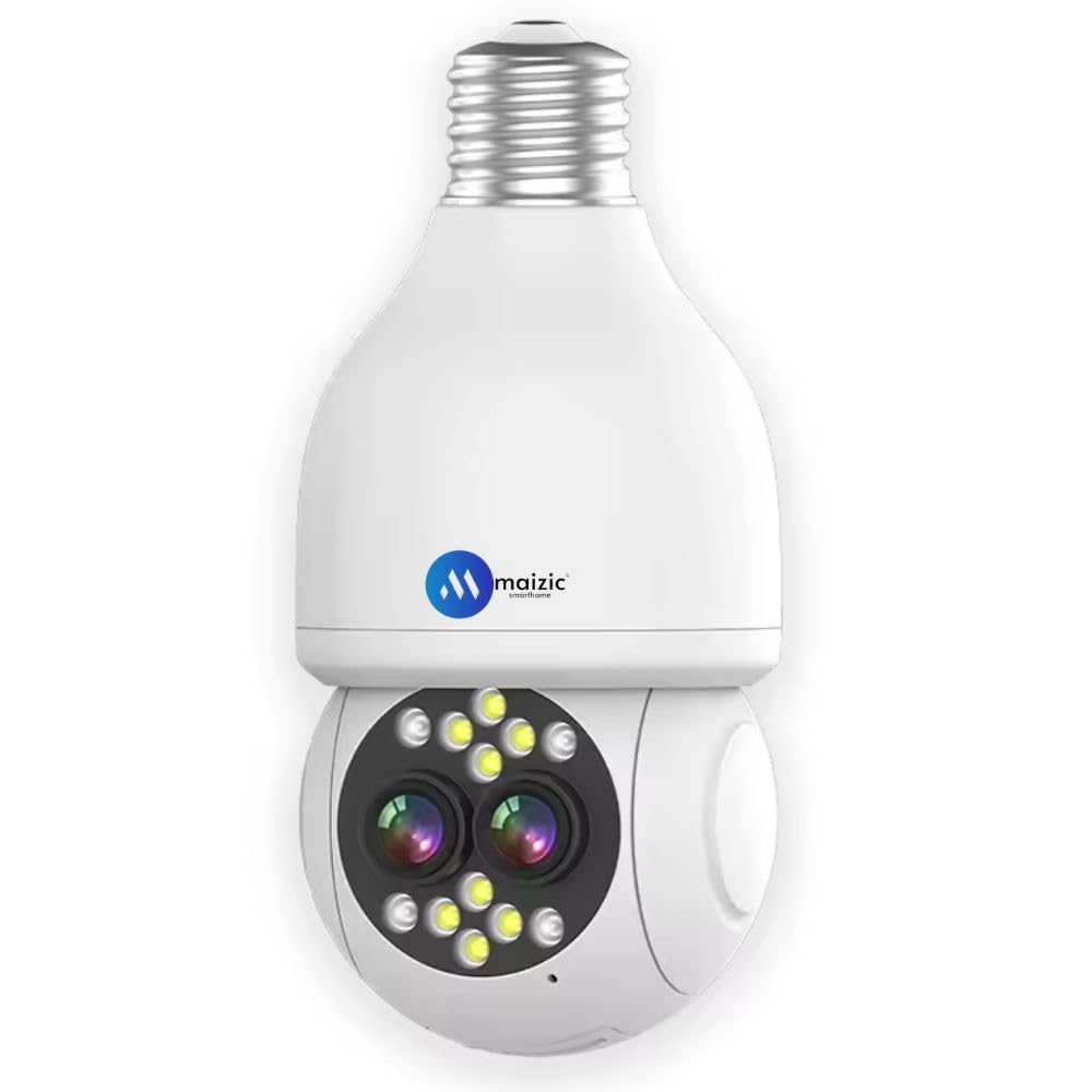 Ubercam 5X Optical Zoom MP FHD WiFi Indoor Dual Lens Bulb Camera