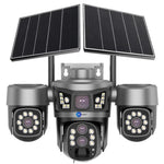 Maizic Smarthome Trigenie 4G Dual Solar Panel 6MP*3 UHD Triple Lens/Screen Dual PTZ Outdoor CCTV | Left Camera Manually Rotation | 16K mAh Battery | Color Night Vision | 2-Way Audio | Motion Detection