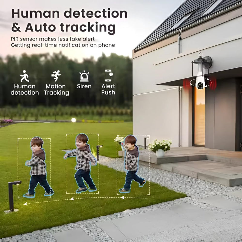 Maizic Smarthome Orbit 360° Dual Pack | 3MP Wi-Fi Bulb CCTV Camera with Motion Tracking, Color Night Vision, Two-Way Audio | Compatible with B22 & E27 Holders (Pack of 2)