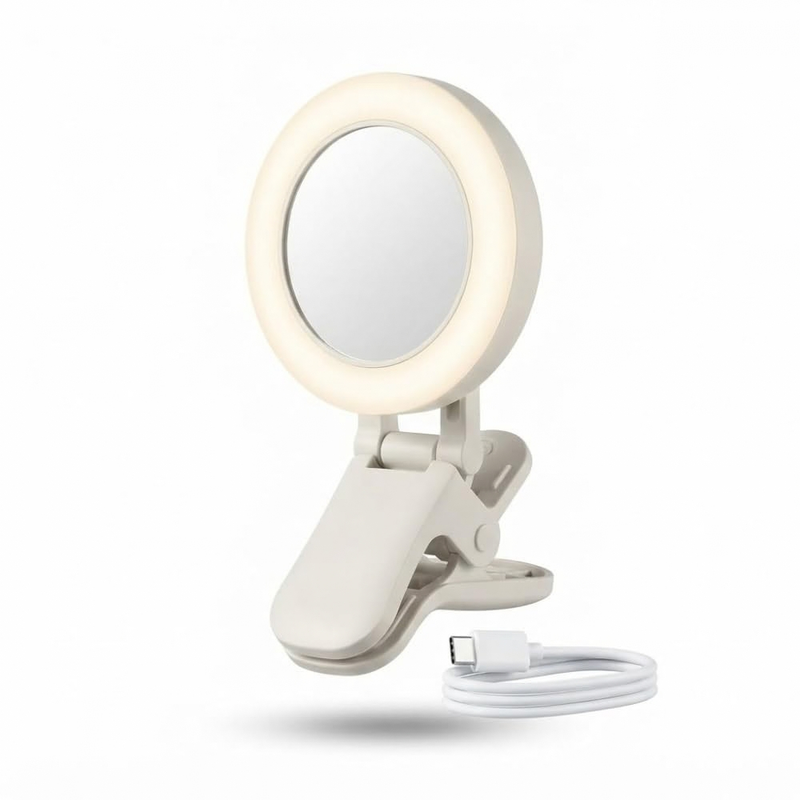 Maizic Smarthome Creator Selfie Light for Mobile | 32 LED Portable Rechargeable Fill Light with 3 Brightness Levels, 2700K–6500K, Built-in Mirror, 750mAh Battery | Reels, Vlogging, Selfies & Makeup