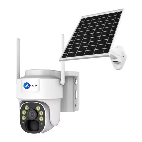 Maizic Smarthome Big 100 Meter View Black Bull 4G 5MP FHD 1920p Solar Wireless Camera with Color Night Vision, AI Human Detection, Two Way Audio Alarm, Micro SD Card Slot, 360 View All Sim Support