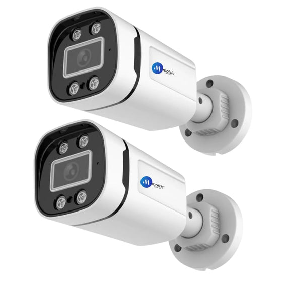 Maizic Smarthome Pack of 2 | 8MP Full HD Outdoor Wired IP Bullet CCTV Cameras | Ethernet Connectivity, Built-in Audio, Star Light Night Vision, ONVIF & NVR Compatible, 2-Year Warranty