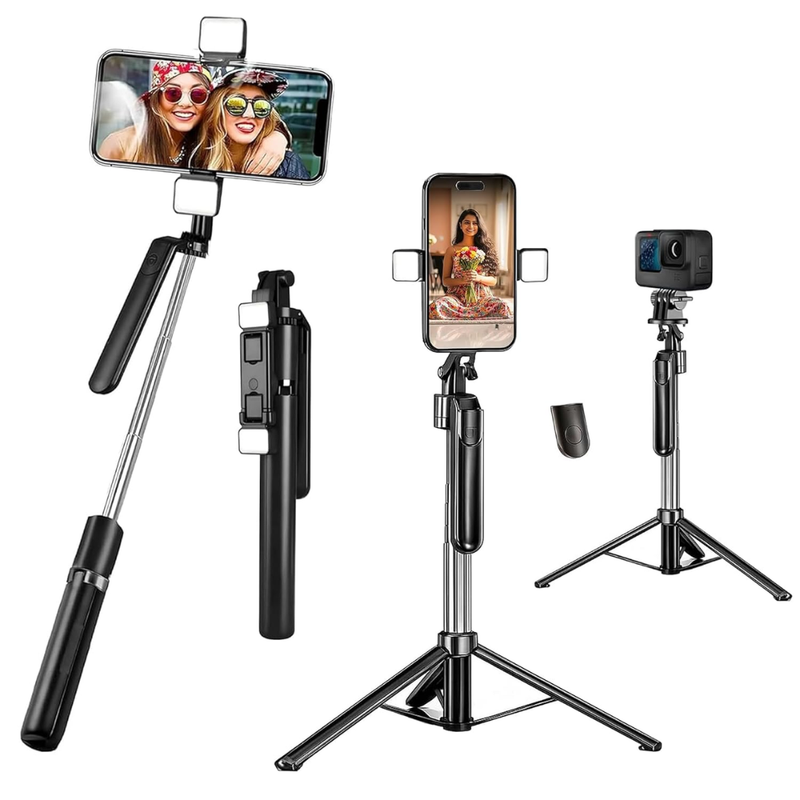 Maizic Smarthome CreatorPod 2 6FT Selfie Stick Tripod with Dual Lights & Bluetooth Remote, Extendable Phone Tripod Stand with Grip Handle, 10M Remote Range for Vlogging, Selfies, Reels