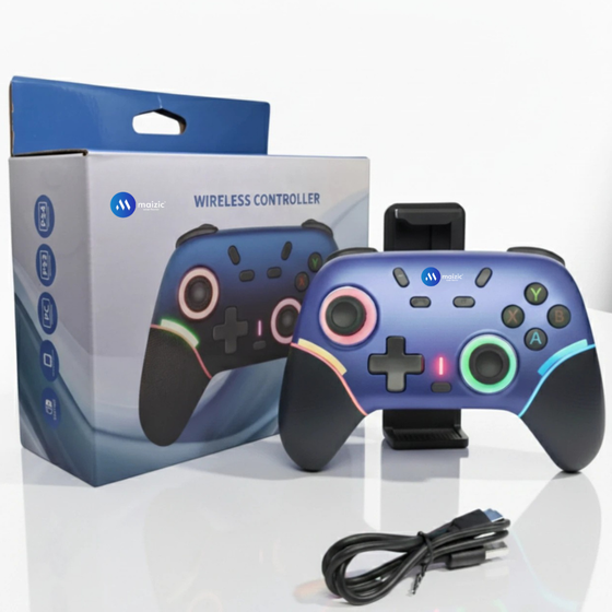 Maizic Smarthome Play X9 Wireless Bluetooth Gaming Controller | Dual Vibration, 6-Axis Gyroscope, RGB LED Joystick, 800mAh Battery| Compatible with Android, iOS, Windows PC, P3, P4 & Switch