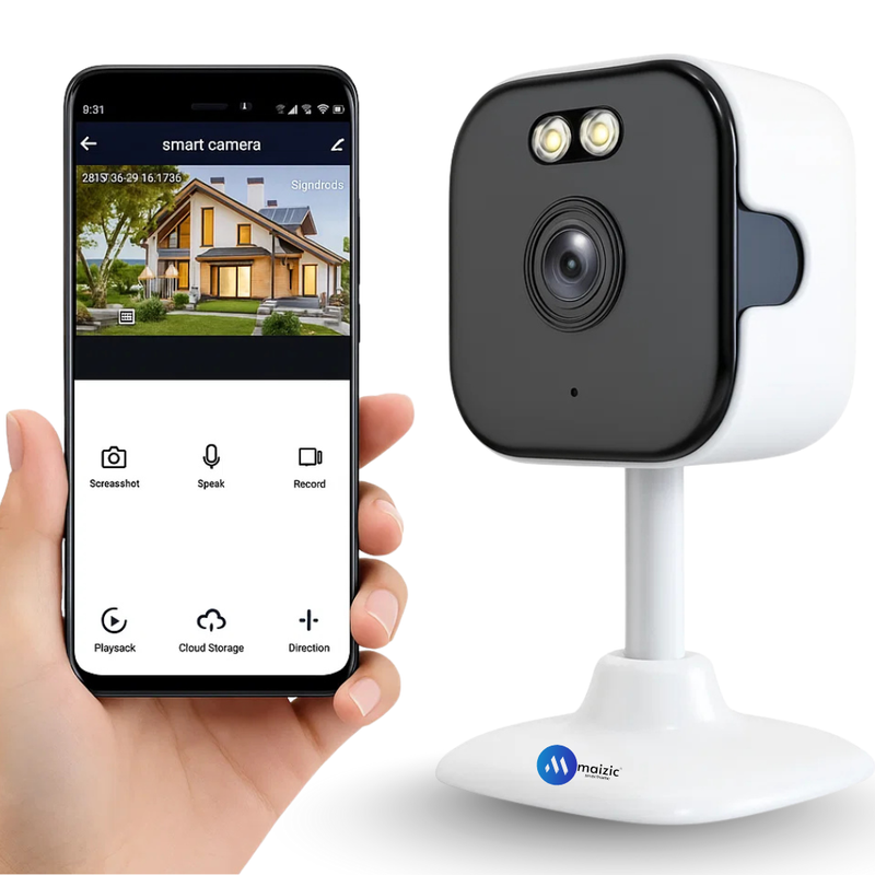 Maizic Smarthome Kyron CubeCam 3MP UHD WiFi Indoor CCTV Camera | Manual 360° Rotate | Color Night Vision | AI Human Detection | Two-Way Audio | Multi-User Access