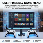 Maizic Smarthome GS5 Pro 4K Retro Gaming Stick | 30000+ Built-in Games | 53 Emulators | Wireless Plug & Play HDMI Console | Includes 2 Wireless Controllers | For TV, PC & Projector
