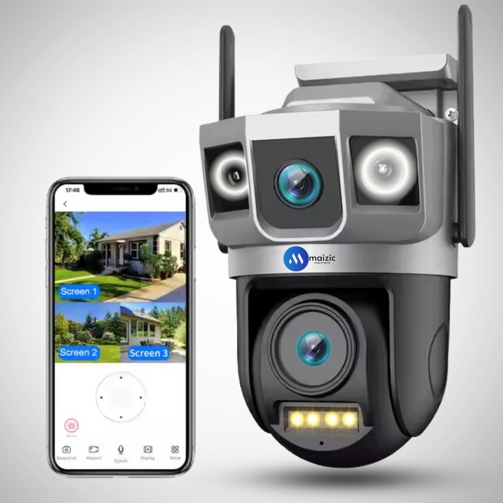 Tricam Shark Dual Lens/Triple Screen View 5+5 MP UHD Wifi Outdoor