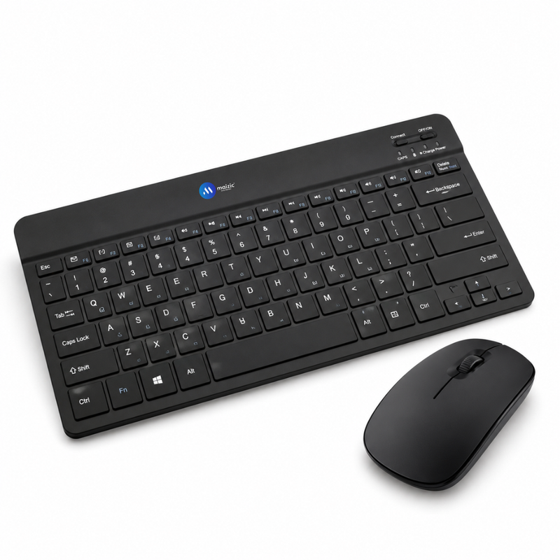 Maizic Smarthome Ultra Slim Wireless Bluetooth Keyboard & Mouse Combo, 10-Inch Compact Rechargeable Keyboard and Mouse Set, Lightweight & Portable Design for iPad, Tablet, Smartphone, Laptop & Desktop, Compatible with iOS, iPadOS, Android, Windows & macOS