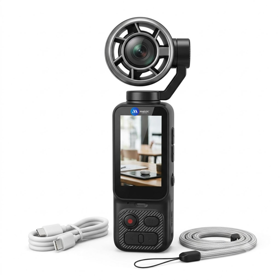 Maizic Smarthome Q9 64MP Pocket Vlogging Camera with 4K Video Support, 180° Rotating Body, Handheld Stabilized Design & Built-in Cooling Fan, Compact Creator Camera for Vlogs, Travel, Teens & Content Creation
