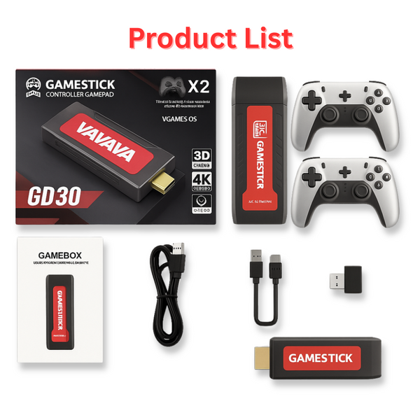 Maizic SmartHomes GameStick GD30 | 35,000+ Retro 2D/3D Games | 4K Ultra HD HDMI Plug & Play Console | Wireless Controllers | Arcade Rocker | High Sensitivity | Anti-Skid Design | Multicolor