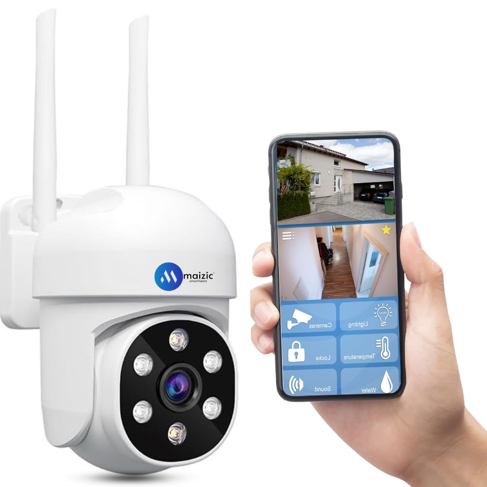 Maizic Smarthome Ultracam 6MP + 6MP Dual Lens WiFi CCTV Camera | 360° Pan/Tilt, Dual Screen View, HD Image Sensor, Color Night Vision, 2-Way Audio, Motion Detection, NVR & ONVIF Compatible (Srihome Fox)
