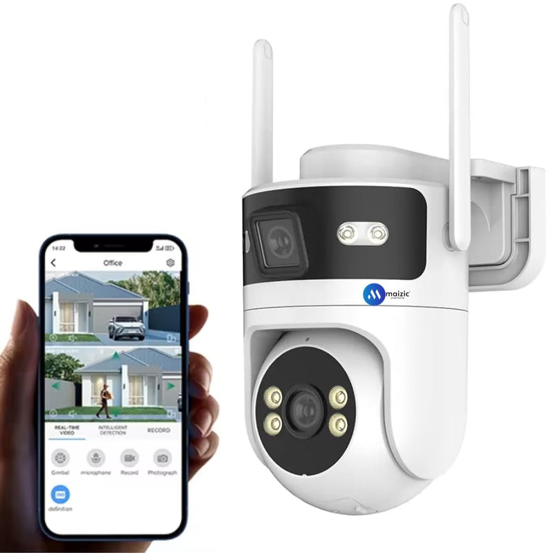 Maizic Smarthome Supercam Syno WiFi CCTV Camera 4 MP+ 4 MP Full HD Home Security Smart Camera, 360 Degree Coverage, Night Vision, Two-Way Audio, Mobile App, Cloud & SD Card Recording