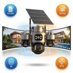 Maizic Smarthome Ultragenie 4G Solar Triple Lens CCTV Camera | 5MP×3 (15MP) AI Triple PTZ | Triple Screen View | 360° Outdoor Security Camera | Color Night Vision | Human Detection | 2-Way Audio | IP66 Waterproof