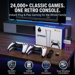 Maizic Smarthomes M15 Retro Game Console Stick | 24,000+ Built-in Games | 4K HDMI TV Gaming Console | 128GB TF Card | Dual 2.4G Wireless Controllers | Plug & Play | Multiplayer Classic Arcade Gaming System
