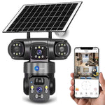 Maizic Smarthome SunEye 3X 4G Solar Triple Lens 5MP Outdoor CCTV Camera | 3-Screen View | Manual Side Rotation | Auto Tracking | Human Detection | Color Night Vision | Two-Way Audio |Multi-User Access