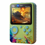 Maizic Smarthome G5 Green Handheld Game Console with 500 built-in games. 3-inch display, single-player, rechargeable, portable – ideal gaming gift for kids.
