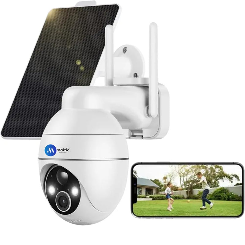 Maizic Smarthome OvaCam 4G SIM Solar-Powered Outdoor CCTV Camera | Pan & Tilt Zoom, Color Night Vision, Motion Detection, 2-Way Talk, Weatherproof, Supports SD Card up to 256GB