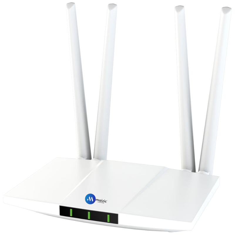 Maizic Smarthome 5G/4G CPE SIM WiFi Router with 4 Antennas, 300Mbps Speed, Rechargeable Built-in Battery, Up to 32 Users, 250m Coverage, Plug & Play Router for NVR, DVR, WiFi CCTV, Home & Office