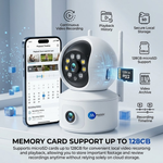 Maizic Smarthome SuperCam 4G Indoor Security Camera | 4+4MP Dual Lens Full HD CCTV Camera Without WiFi | Dual Screen Live View, AI Motion Detection, Color Night Vision, Two-Way Audio, Remote Mobile Access, Supports Up to 128GB microSD