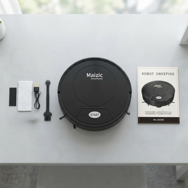 Maizic Smarthome Automatic Robot Vacuum Cleaner for Home | Powerful Suction, Smart Sweeping & Strong Dust Cleaning | Compact Robotic Floor Cleaner for Tiles, Marble & Hard Floors | One-Touch Operation