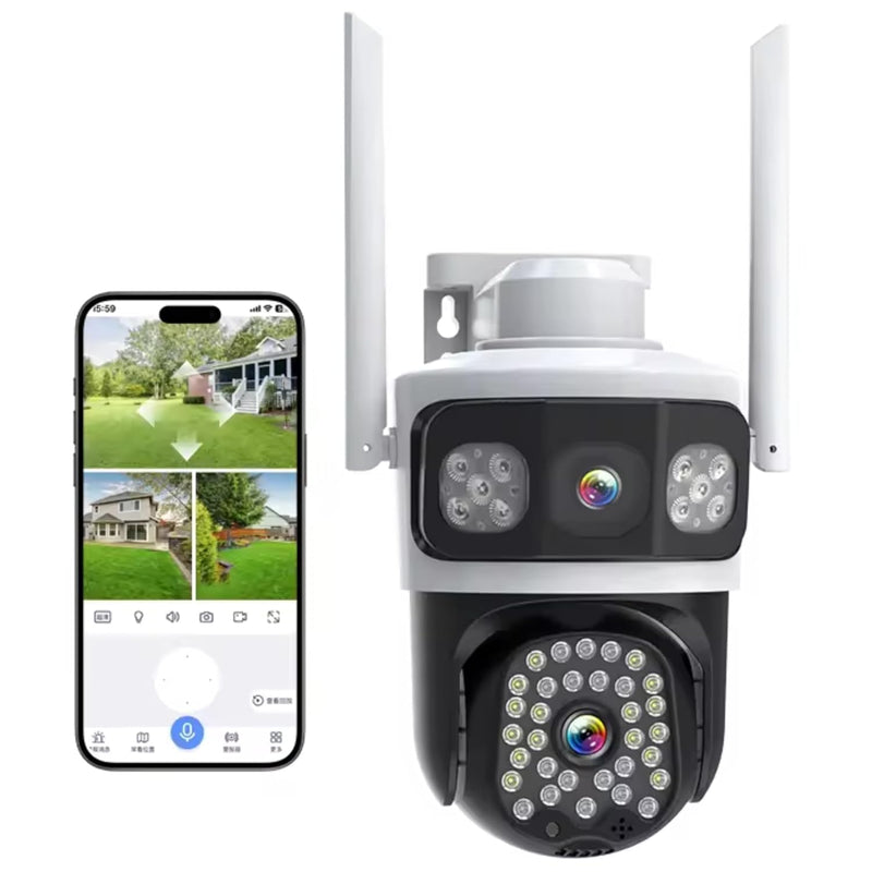Maizic Smarthome IRIS Max 5+5MP Dual Lens Outdoor WiFi CCTV Camera | Full HD PTZ + Bullet View, 360° Rotation, Color Night Vision, Motion Detection, IP66 Waterproof