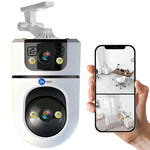 Maizic Smarthome Kyrone X2 5+5MP Dual Lens/Screen WiFi Indoor CCTV Camera | Full HD 1080p | 360° View | Color + IR Night Vision | Two-Way Audio | Motion Detection | Video Calling | SD Card Support up to 128 GB