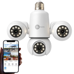 Maizic Smarthome Trion Bulb 5+5+5MP FHD Triple Lens WiFi CCTV Camera | Manual Side Rotation | 360° View | Color Night Vision | AI Human Detection | Two-Way Audio | Indoor Security | TF Card Support