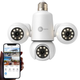 Maizic Smarthome Trion Bulb 5+5+5MP FHD Triple Lens WiFi CCTV Camera | Manual Side Rotation | 360° View | Color Night Vision | AI Human Detection | Two-Way Audio | Indoor Security | TF Card Support