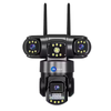 Batman Black 3in1 4G Sim CCTV Camera (5MP+5MP+5MP) Full HD 3 Lens/3 Screen View Home Security Camera with Pan Tilt 360° View & 2 side camera horizontally rotate 180°