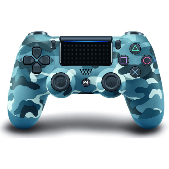 Maizic Smarthome Funetic “Blue Camo” Themed Bluetooth Wireless P4 Gaming Controller – Compatible with PS4/PS4 Pro/PS4 Slim/PC/Smartphone | Dual Vibration, Turbo, Touchpad, Type-C Charging, 10hr Battery | Works with PS5 | Includes Case