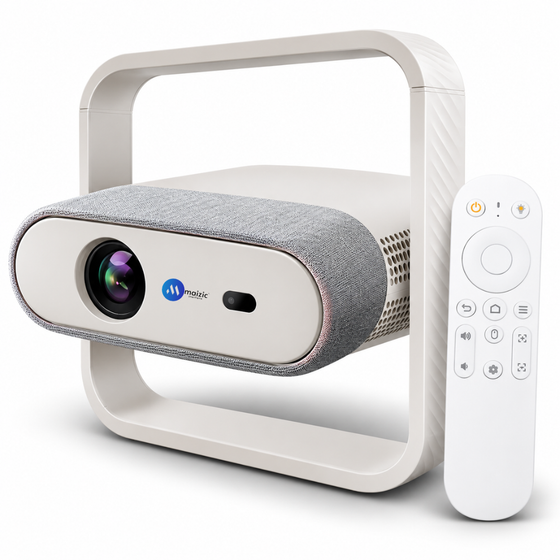 Maizic Smarthome Lumora Gold Smart Projector, Native 1080P, 4K Support, 750 ANSI, Android 14, WiFi 6, Bluetooth, Auto Focus, Auto Keystone, 360° Rotation, Dust-Proof Design, Air Inlet, RGB Light