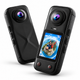 Maizic Smarthome X5 Pro 4K Waterproof Action Camera, 200° Panoramic Wide Angle, 66MP Photos, Dual Front & Rear Cameras, 16X Digital Zoom, 2.0 Inch IPS Screen, 1500mAh Battery, 32GB Memory Card