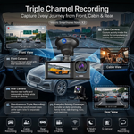 Maizic Smarthome Navik Pro Dash Triple Camera for Car | 3-Channel 5MP 1296P Front, Rear & Inside Cabin Recording | Wi-Fi | 2-Inch Display | Night Vision | WDR | G-Sensor | Loop Recording | Parking Mode