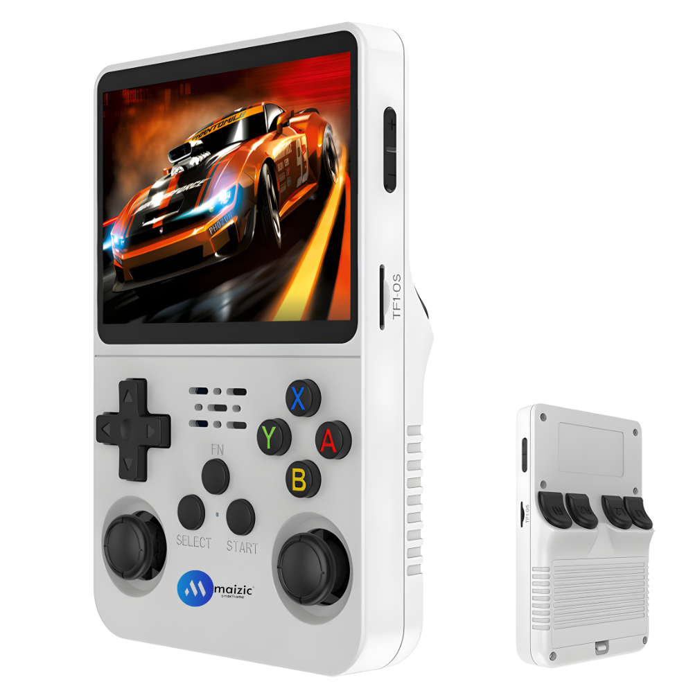 Maizic Smarthome R36S Retro Handheld Game Console – 3.5" Display | Built-in 15000+ Classic Games | Portable Video Gaming System with Rechargeable Battery, for Kids & Adults (White)