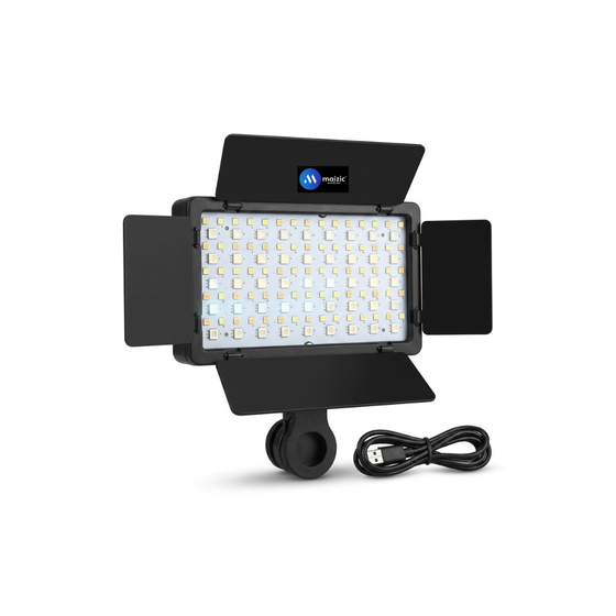 Maizic Smarthome PRO LED RGB Video Light, Rechargeable Multicolor Panel Light, 3200K-6500K Adjustable, Type-C Charging & Barn Doors for Photography, Vlogging & Streaming