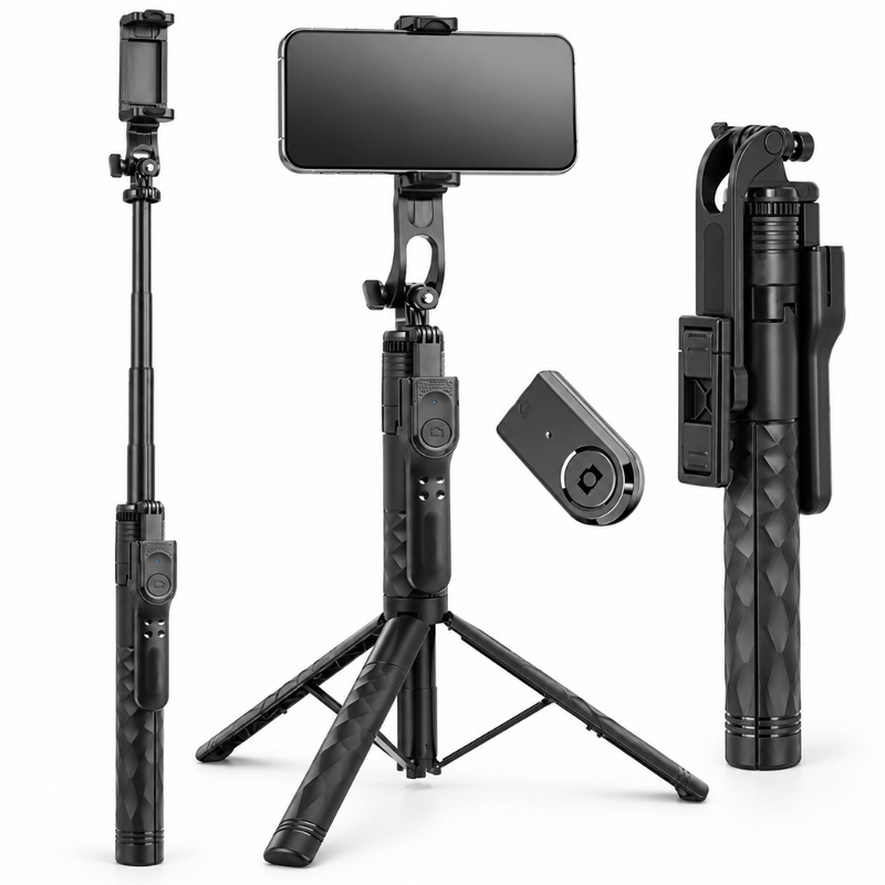 Maizic Smarthome CreatorPod 4 69-Inch Selfie Stick Tripod with Detachable Bluetooth Remote, 360° Rotating Holder, 175cm Aluminum Tripod Stand for Smartphone & Action Camera, Vlogging, Travel & Reels