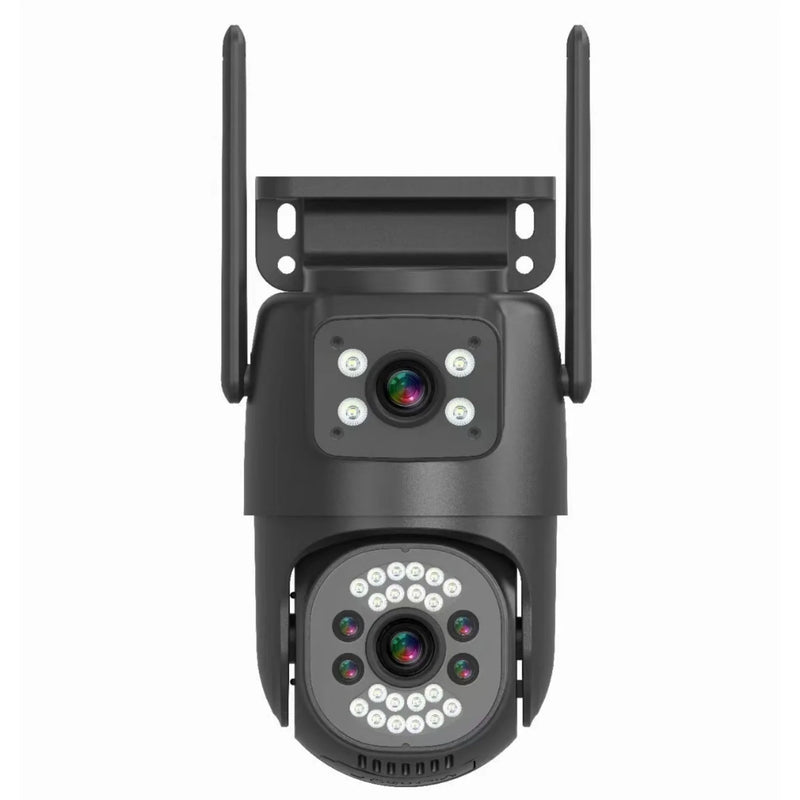 4G Sim 5+5 MP 1080P FHD 2in1 Dual Lens/Screen Wireless Bullet+PTZ Outdoor Camera