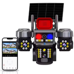 Renewed Maizic Smarthome Batman Siren 4G Solar Triple Lens CCTV Camera | 3×3MP UHD | Outdoor Security | Manual Side Rotation | Color Night Vision | Human Detection | Two-Way Audio | IP67 Waterproof