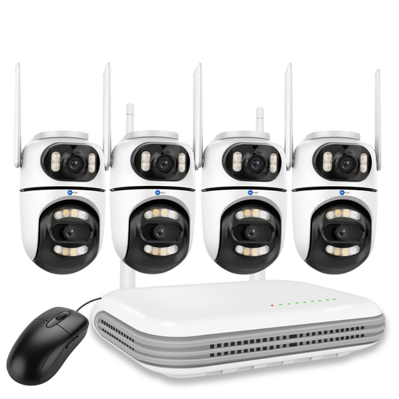 Maizic Smarthome PowerHub 5MP+5MP Dual Lens Wireless CCTV NVR Kit | Auto-Pair 10-Channel System | Dual Lens PTZ Cameras | 100M Long-Range WiFi | ONVIF Compatible | Full-Color Night Vision | 2-Way Audio | App Live View