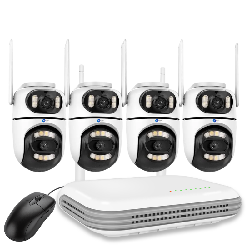 Maizic Smarthome PowerHub 5MP+5MP Dual Lens Wireless CCTV NVR Kit | Auto-Pair 10-Channel System | Dual Lens PTZ Cameras | 100M Long-Range WiFi | ONVIF Compatible | Full-Color Night Vision | 2-Way Audio | App Live View